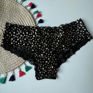 Victoria's Secret The Lacie Cheeky Panty Black Shimmer Small NEW